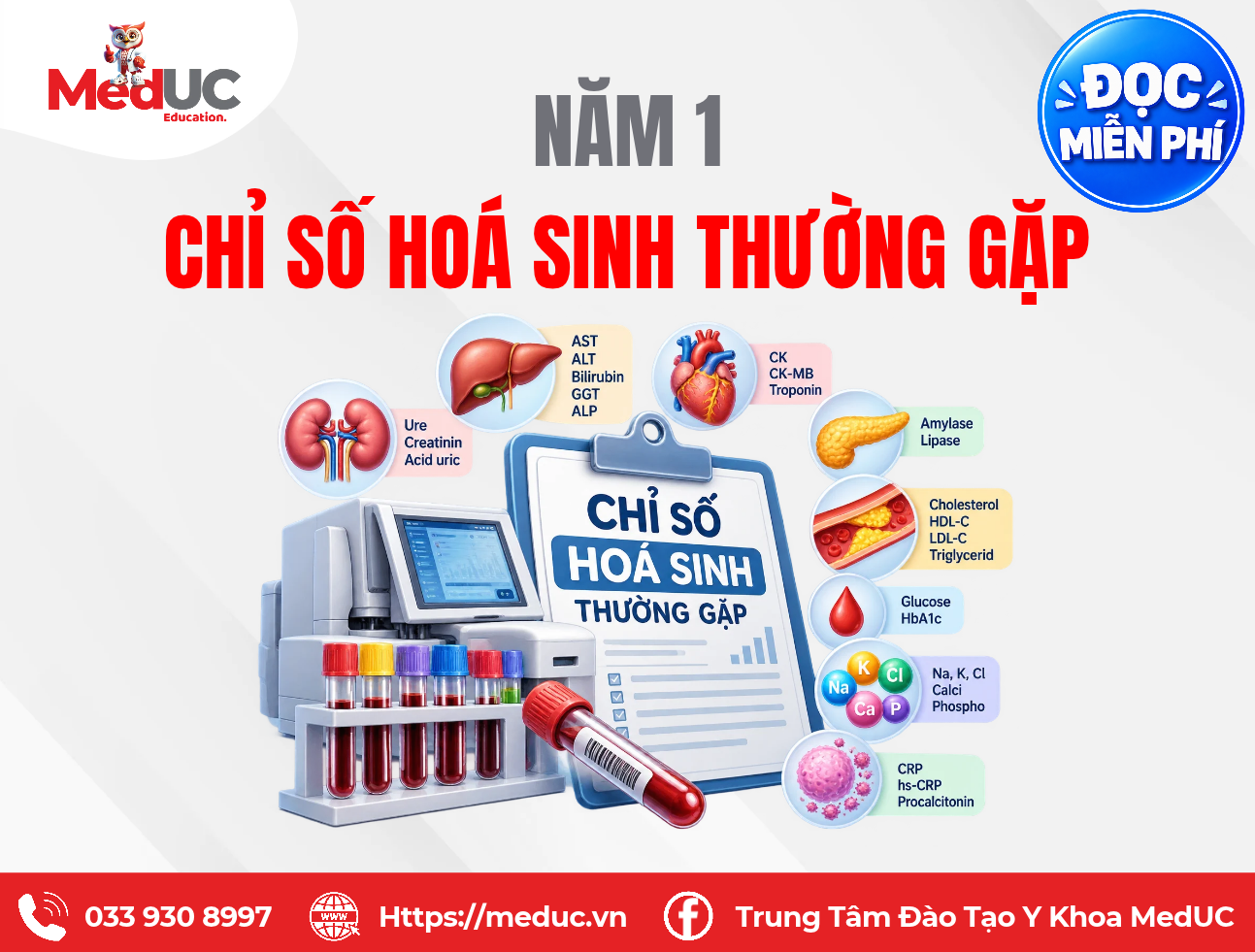 CHỈ SỐ HO&Aacute; SINH THƯỜNG GẶP