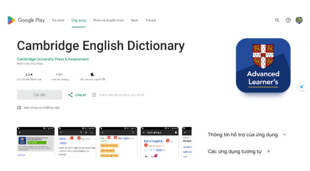 từ điển của Đại học Cambridge