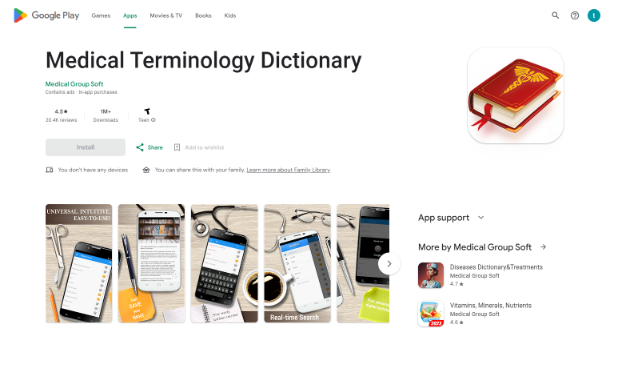 Medical Terminology – Dictionary