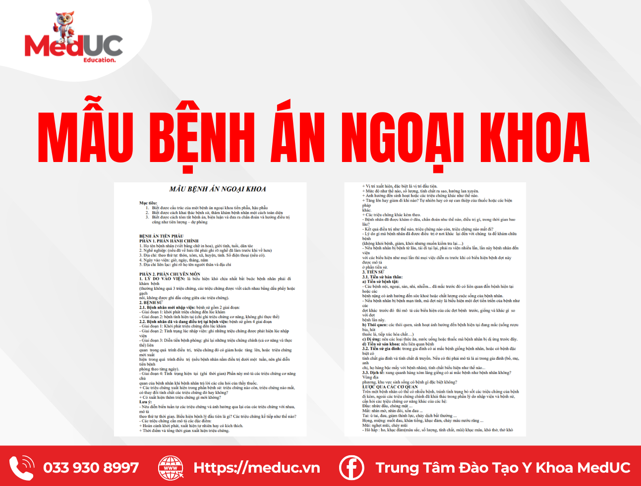 Mẫu bệnh án Ngoại khoa Y3 – Y4