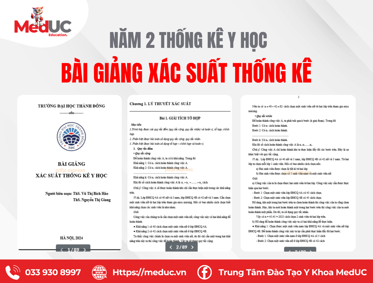 B&agrave;i giảng X&aacute;c suất thống k&ecirc; y học